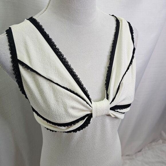 Cider Ivory Maxi Dress with Black Trim Size Medium - Picture 4 of 10